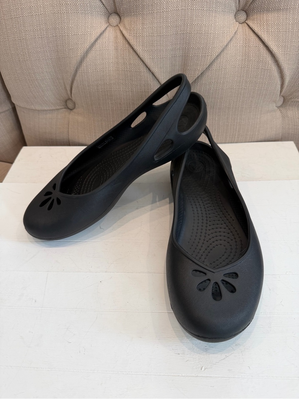 CROCS Kadee Women's Size 11 Shoes Black Slip On Comfort Slingback Flats